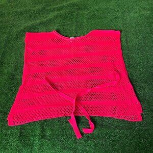 Cenit Knit Crochet Cover Up Hollow Out Swimsuit Beachwear with Drawstring Size S